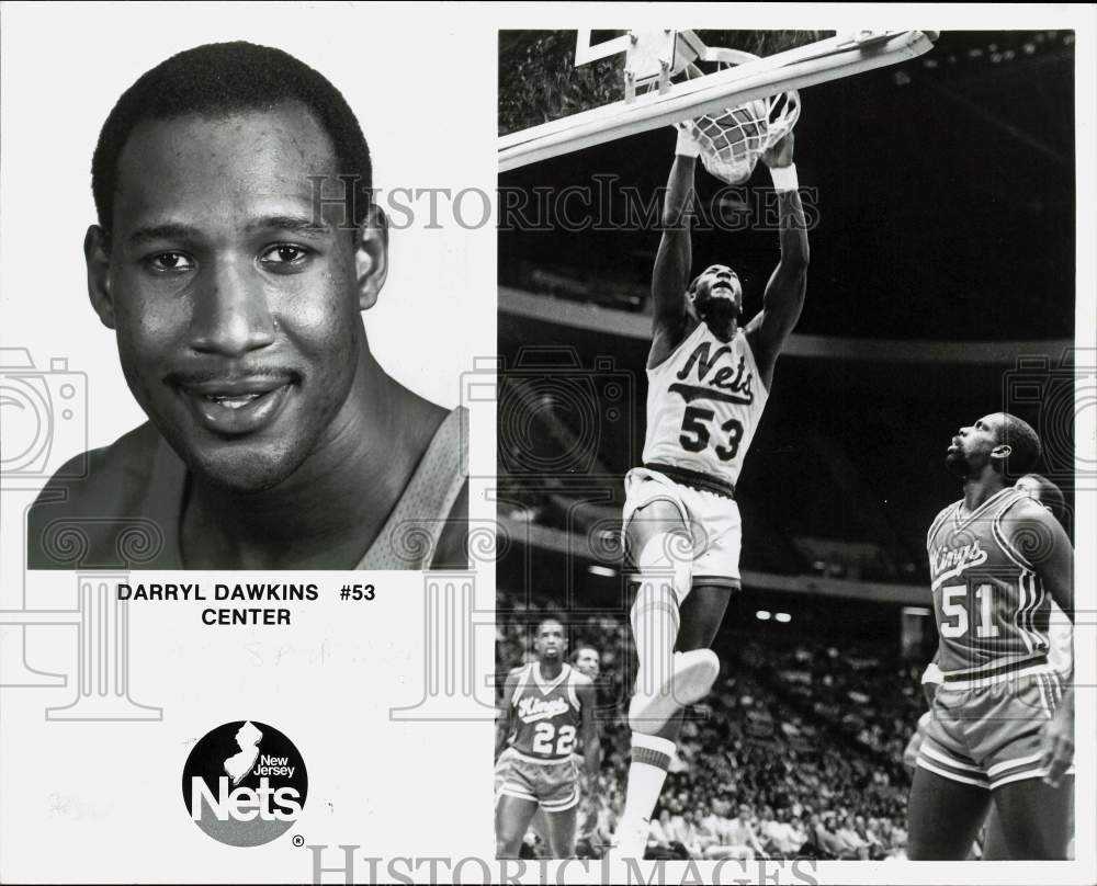 Press Photo Darryl Dawkins, basketball player for the New Jersey Nets team- Historic Images