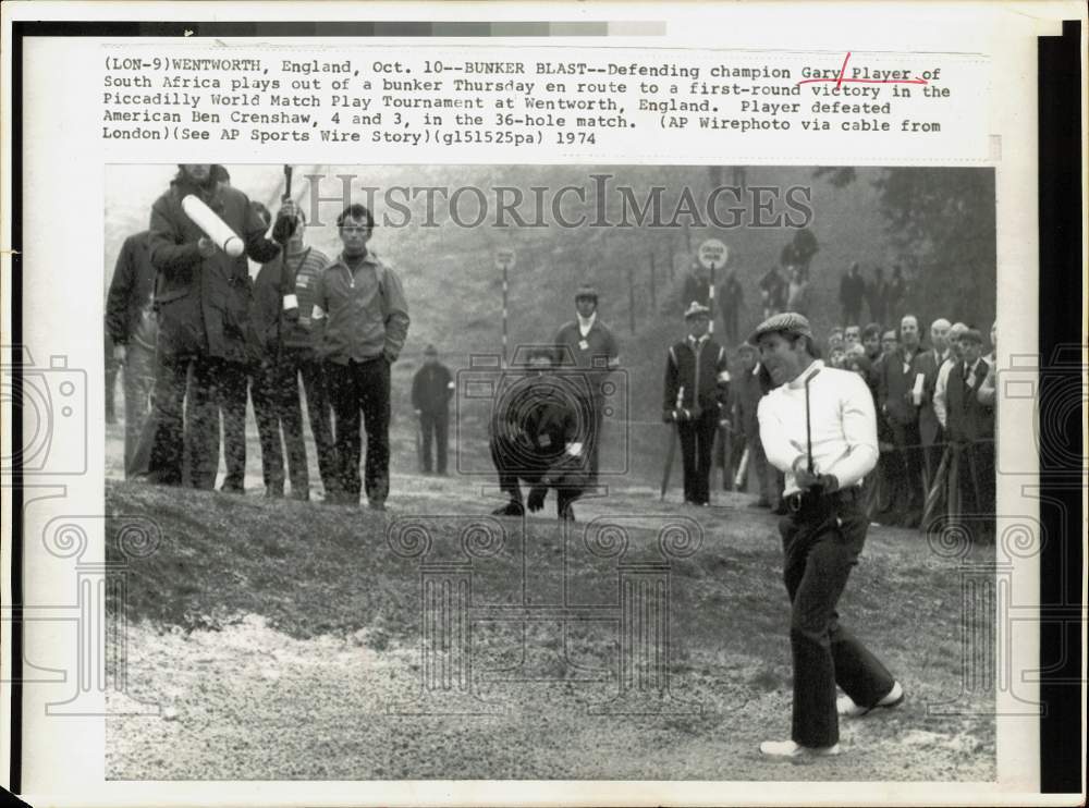 1974 Press Photo Golf pro Gary Player at the Piccadilly World Match Play Tourney- Historic Images