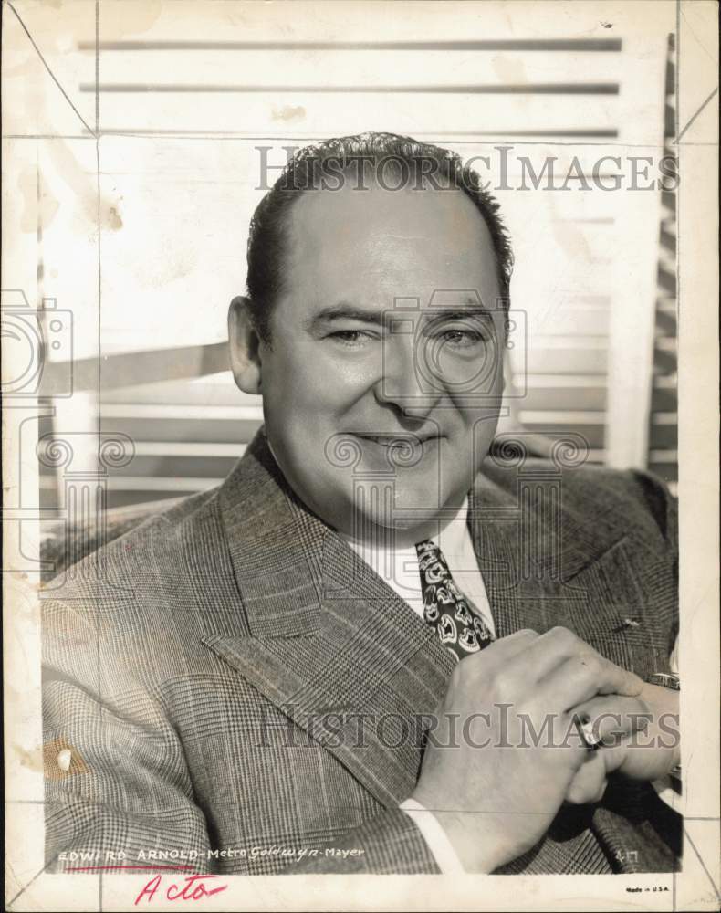 1958 Press Photo Actor Edward Arnold - hpx09142- Historic Images