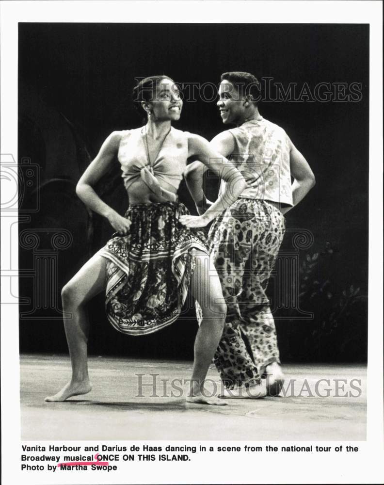 Press Photo Vanita Harbour, Darius de Haas performing in &quot;Once On This Island&quot;- Historic Images