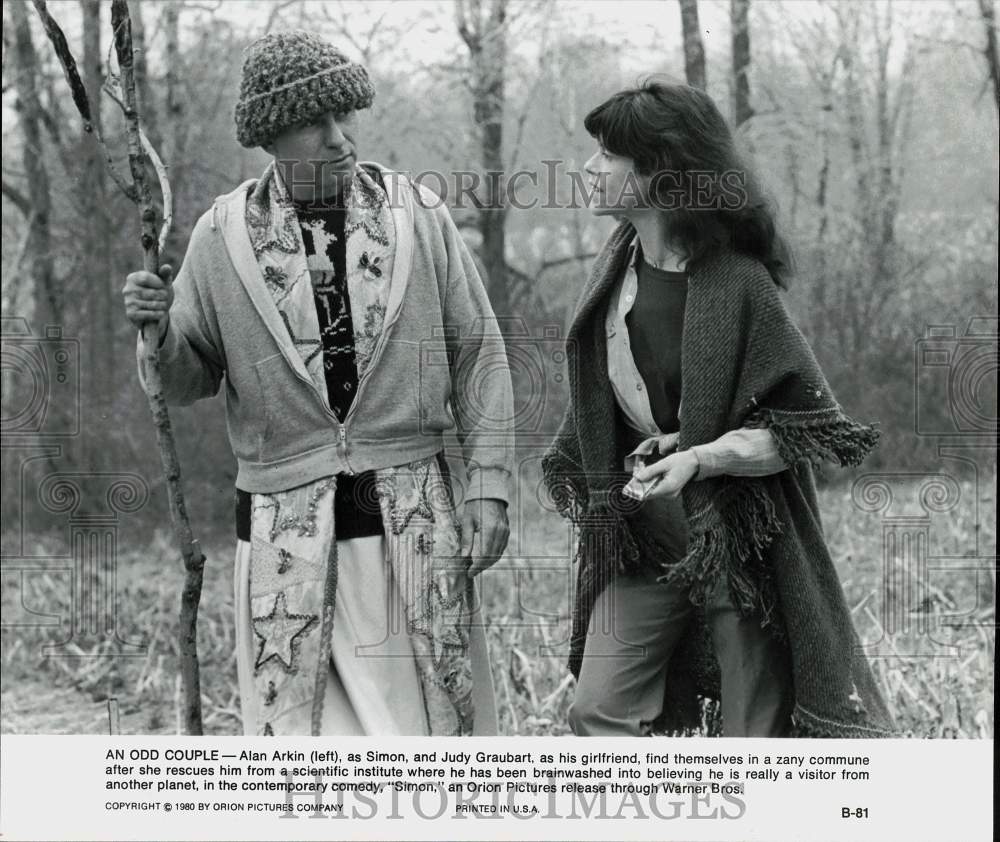 1980 Press Photo Alan Arkin and Judy Graubart in scene from &quot;Simon.&quot; - hpx10375- Historic Images