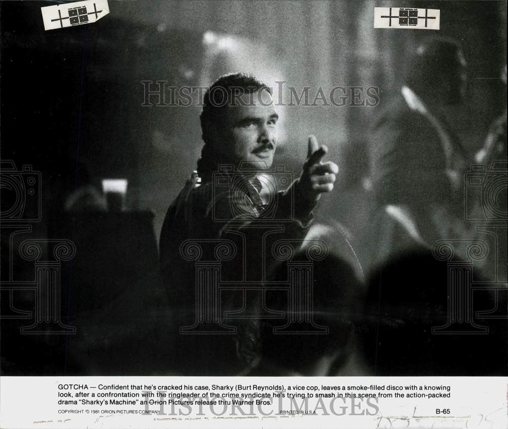 1981 Press Photo Burt Reynolds in scene from Orion Pictures' "Sharky's Machine."- Historic Images