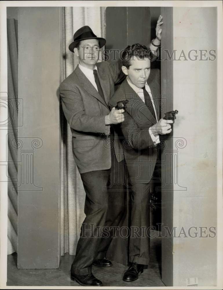 1959 Press Photo Edward Binns and James Broderick star in CBS&#39; &quot;Brenner.&quot;- Historic Images