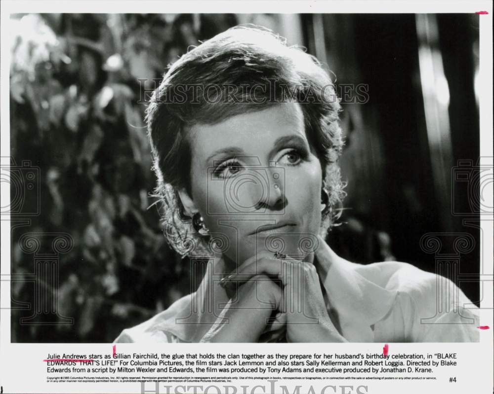 1985 Press Photo Actor Julie Andrews in Movie &quot;Blake Edwards&#39; That&#39;s Life!&quot;- Historic Images