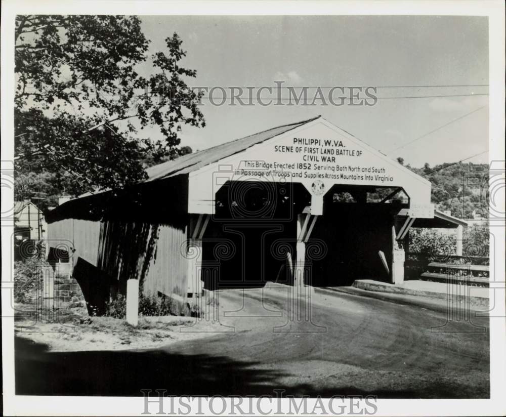 1965 Press Photo Double-Barreled Philippi Bridge, Philippi, West Virginia- Historic Images