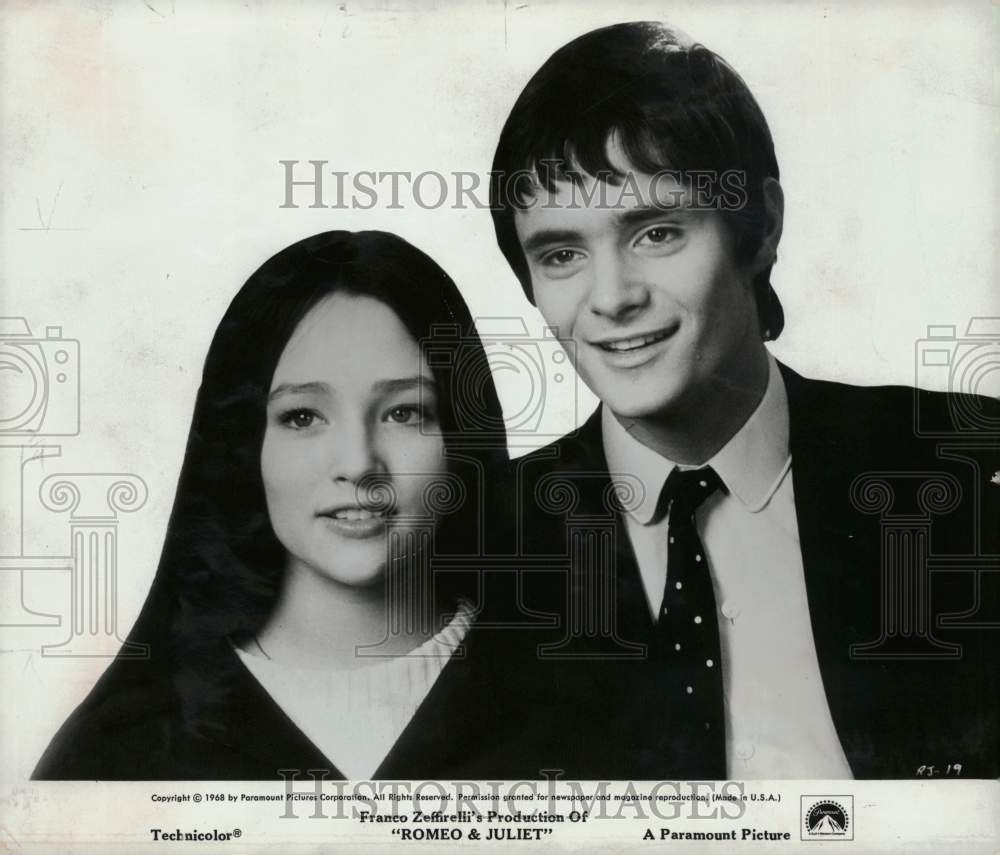 1968 Press Photo Leonard Whiting and Olivia Hussey star in &quot;Romeo and Juliet.&quot;- Historic Images