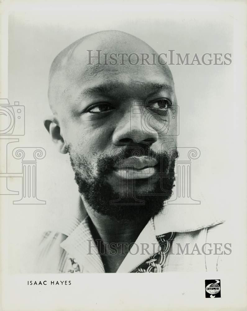 1973 Press Photo Isaac Hayes, singer, and recording artist for Enterprise.- Historic Images