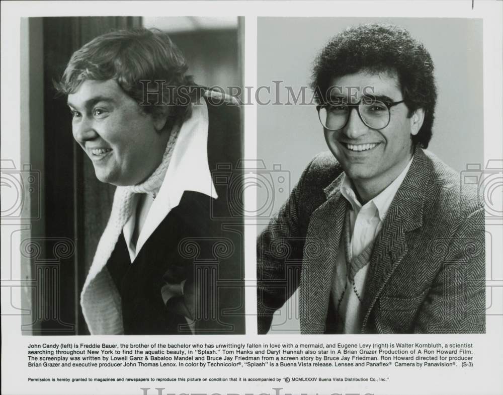 1984 Press Photo John Candy and Eugene Levy star in &quot;Splash.&quot; - hpx16876- Historic Images