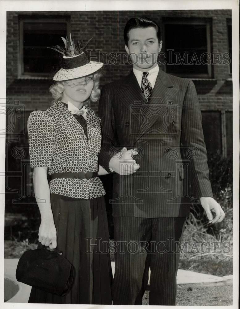 1939 Press Photo Ann Cooper Hewitt &amp; Husband Gene Bradstreet after Wedding, NV- Historic Images