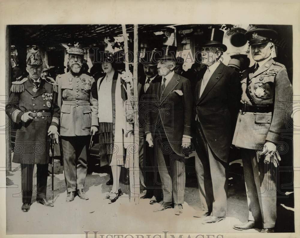 1926 Press Photo Statesmen/Creator of St. Nazaire Memorial at Dedication, France- Historic Images