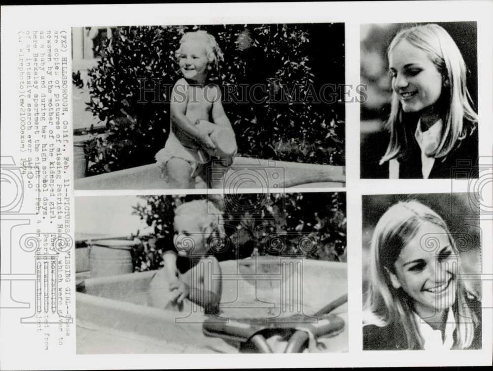 1974 Press Photo Patricia Hearst as a baby and during high school - kfa08253- Historic Images