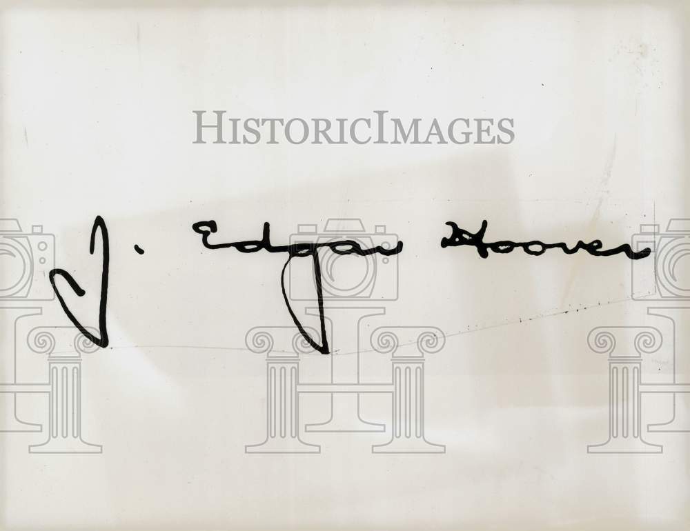 Press Photo Signature of J. Edgar Hoover - kfa10026- Historic Images