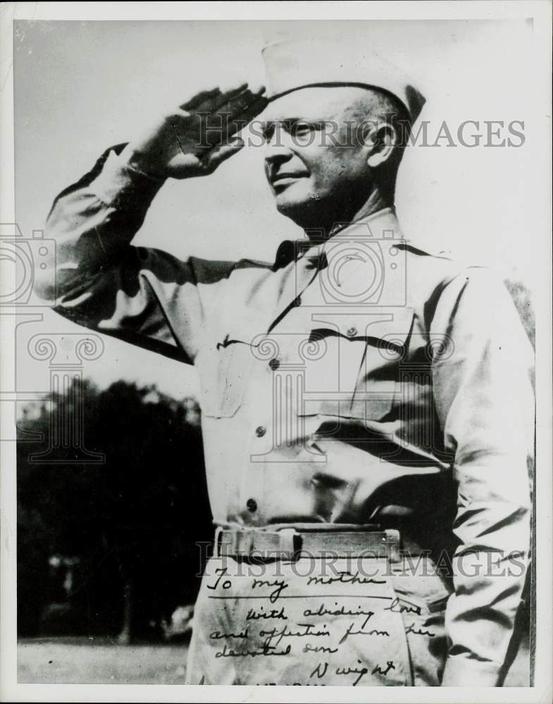 Press Photo Autographed portrait of Dwight Eisenhower, sent to his mother.- Historic Images