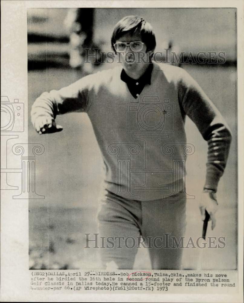 1973 Press Photo Bob Dickson birdies at golf championship in Dallas - kfa18836- Historic Images