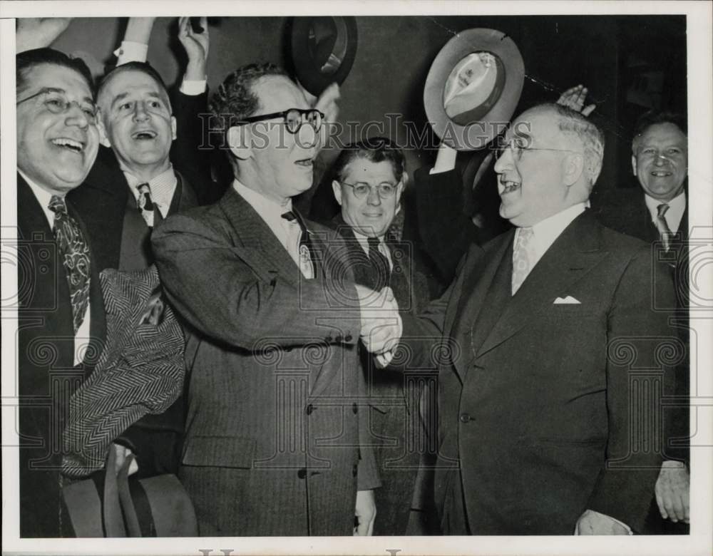 1948 Press Photo James Petrillo and attorney Daniel Carmell at Chicago court- Historic Images