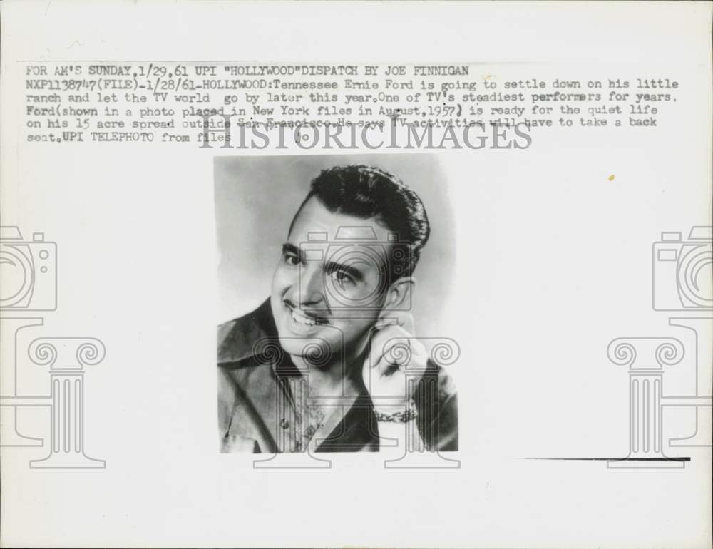 1957 Press Photo Tennessee Ernie Ford, one of television&#39;s steadiest performers- Historic Images