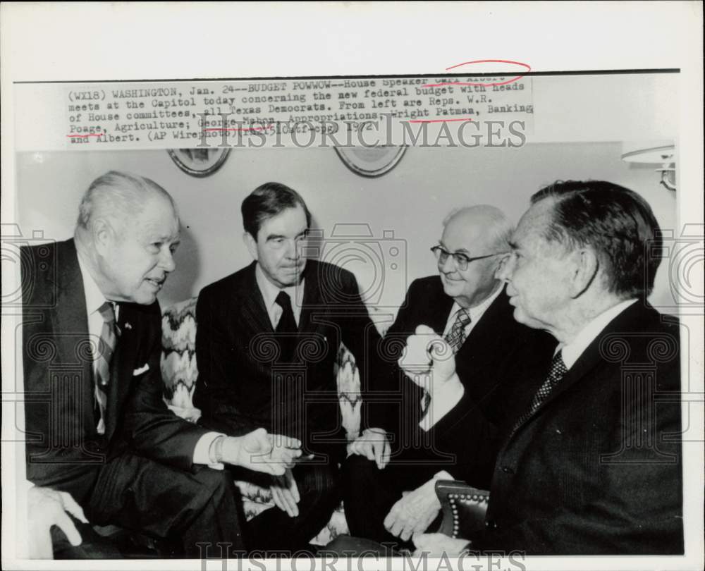 1972 Press Photo House Speaker Carl Albert meets with House Committee heads, DC- Historic Images