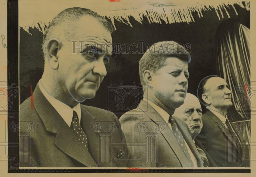 1960 Press Photo Vice President Lyndon Johnson with President John F. Kennedy- Historic Images