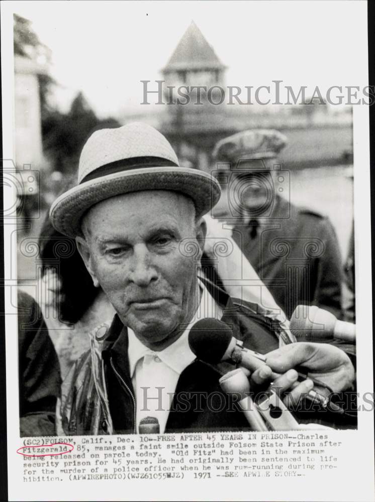 1971 Press Photo Charles Fitzgerald, released from Folsom State Prison in Calif.- Historic Images