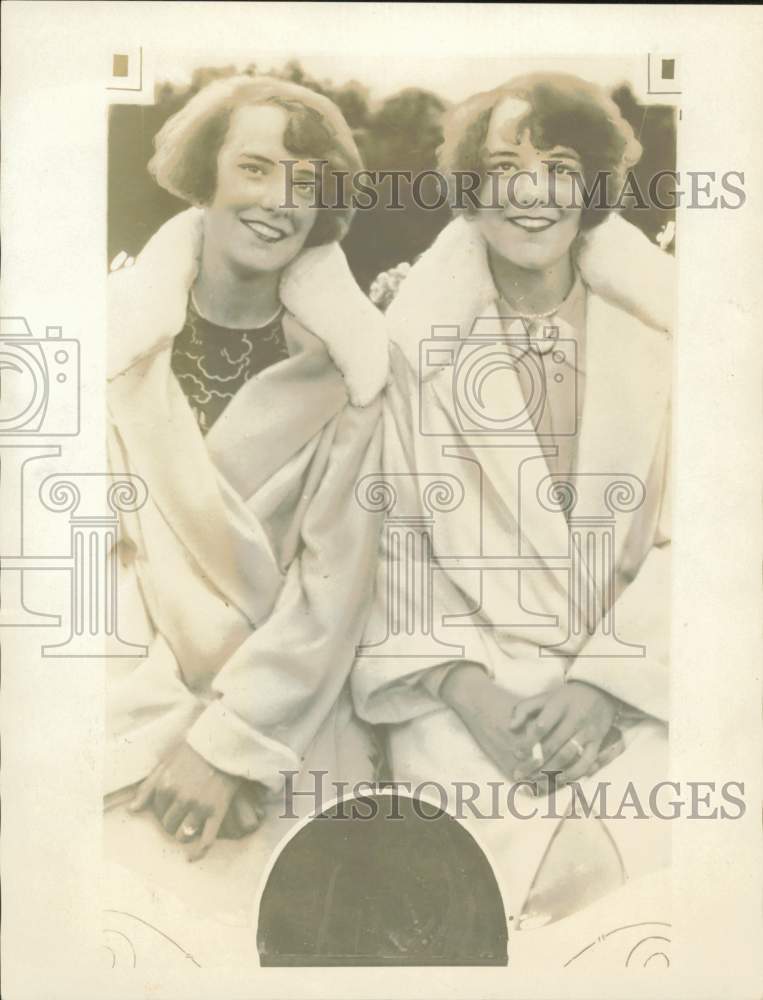 1924 Press Photo Twins Eleanor and Anna Lines of Flushing, Long Island- Historic Images