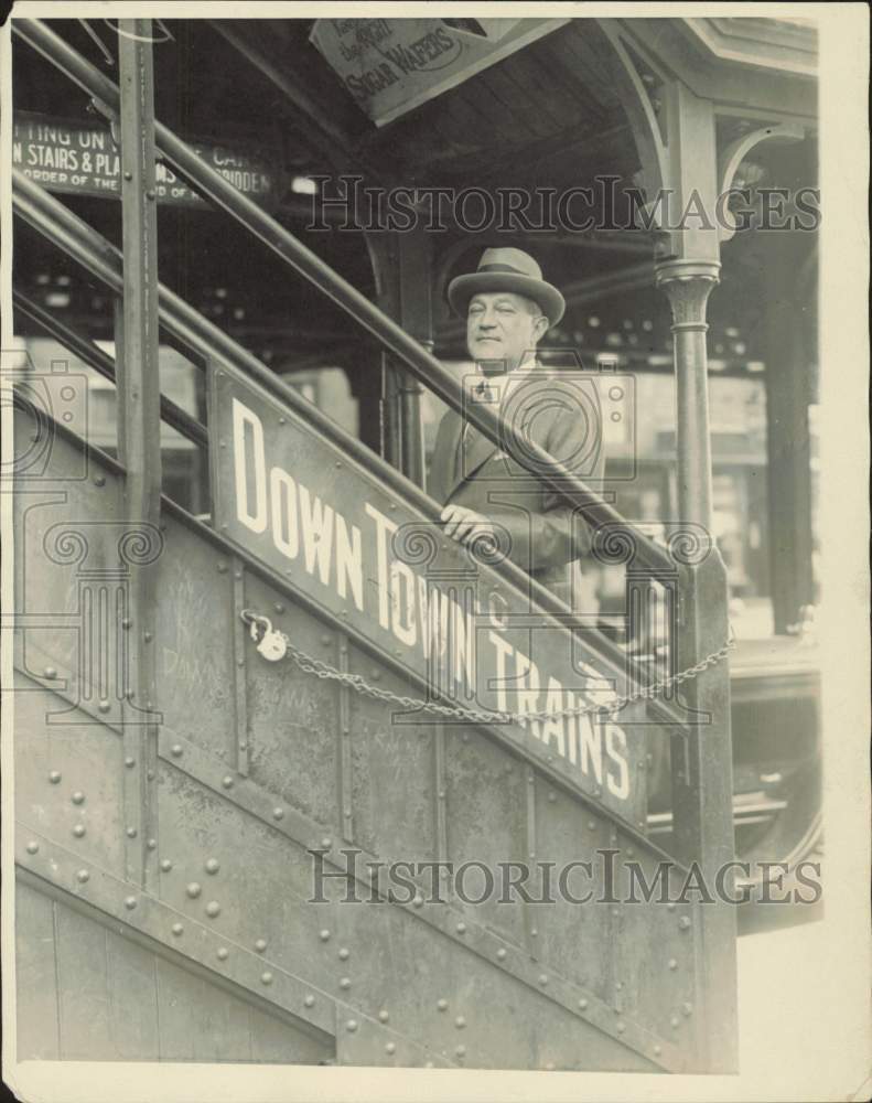 1926 Press Photo Judge Robert Wagner goes up stairway to work in New York- Historic Images
