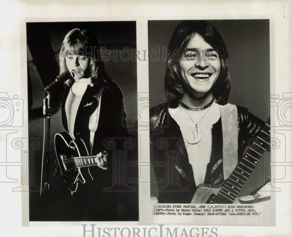 1975 Press Photo Musician Rick Derringer - kfp01402- Historic Images