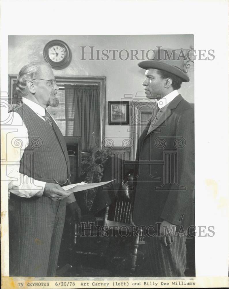 1978 Press Photo Actors Art Carney and Billy Dee Williams - kfp13994- Historic Images