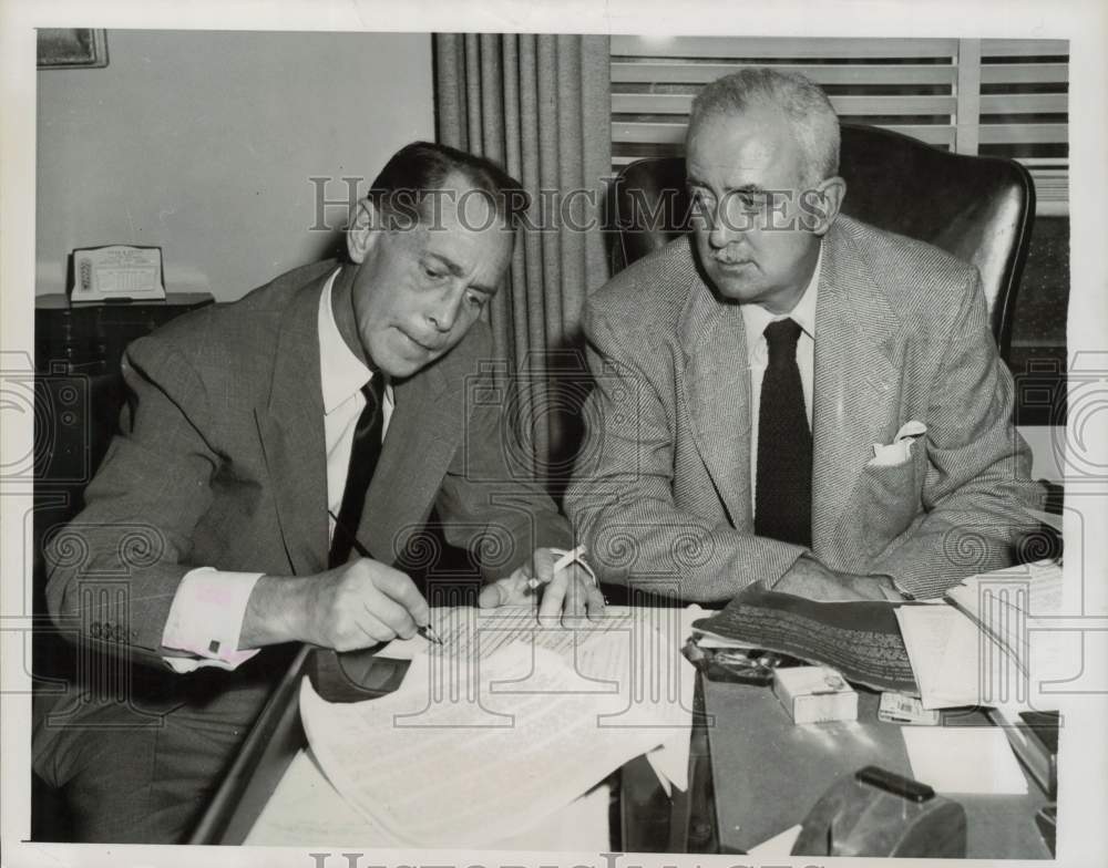 1951 Press Photo Actor Franchot Tone &amp; Attorney S. Ernest Roll, Los Angeles- Historic Images