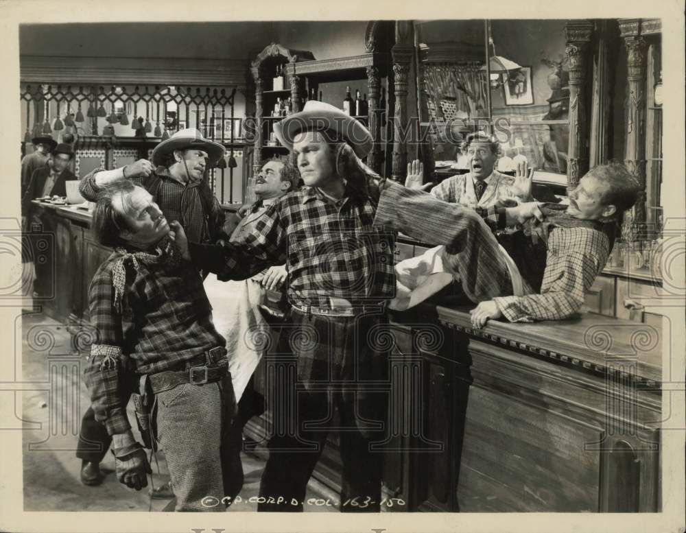 Press Photo Barroom skirmish scene from the movie &quot;The Desperadoes&quot; - kfx02253- Historic Images