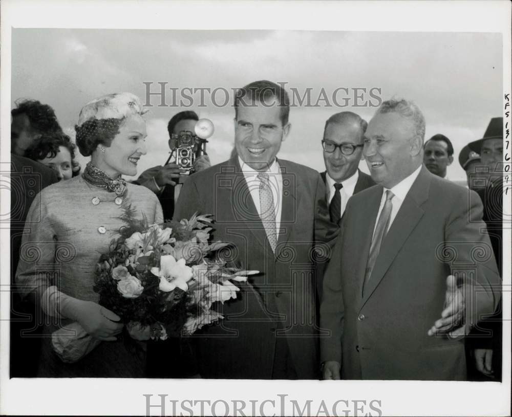 Press Photo Mr and Mrs Richard M. Nixon with Frol R. Kozlov in Moscow, Russia- Historic Images