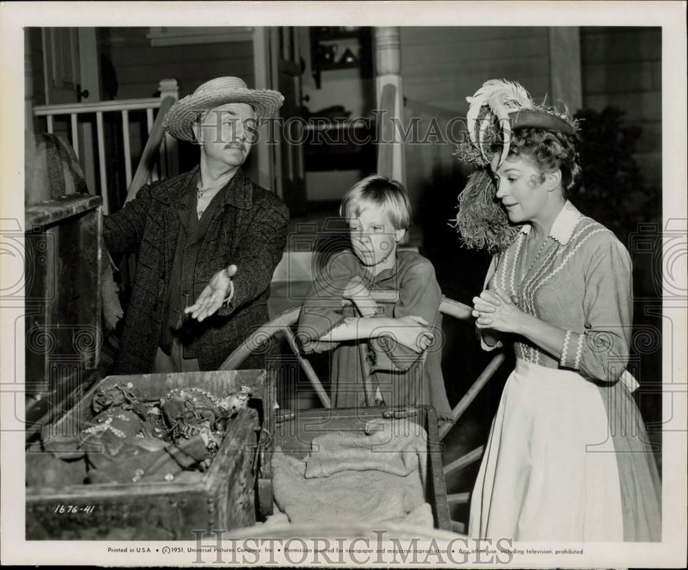 1951 Press Photo Actors William Powell, Rosemary De Camp &amp; Tommy Ivo in Film- Historic Images