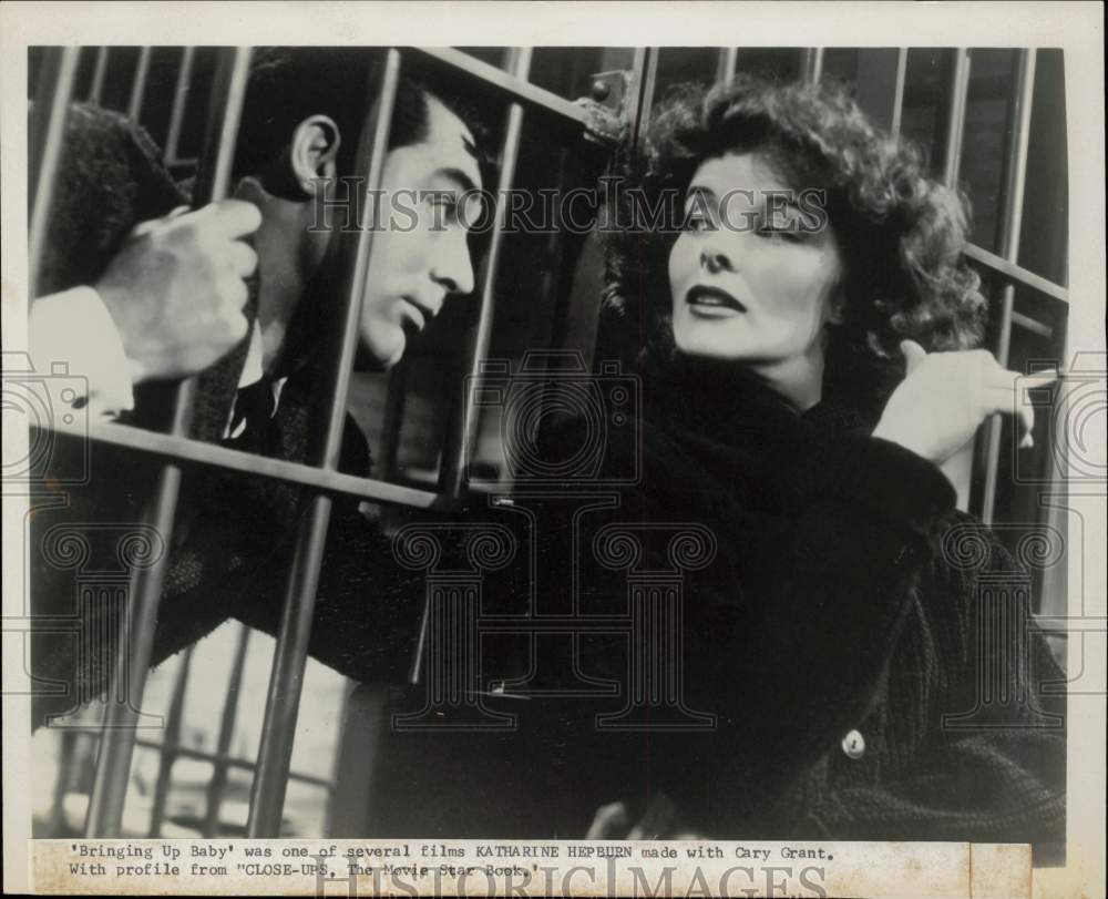 Press Photo Actors Katharine Hepburn &amp; Cary Grant in Film &quot;Bringing Up Baby&quot;- Historic Images