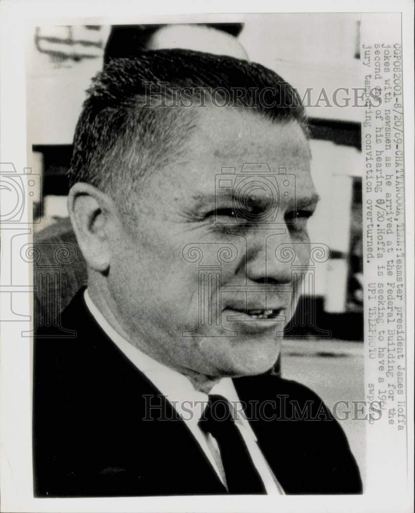 1969 Press Photo Teamsters president Jimmy Hoffa in Chattanooga, Tennessee- Historic Images