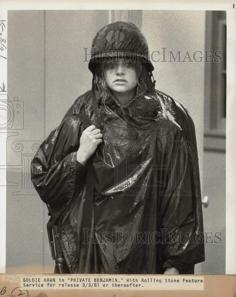 1981 Press Photo Actress Goldie Hawn in Film &quot;Private Benjamin&quot; - kfx10324- Historic Images