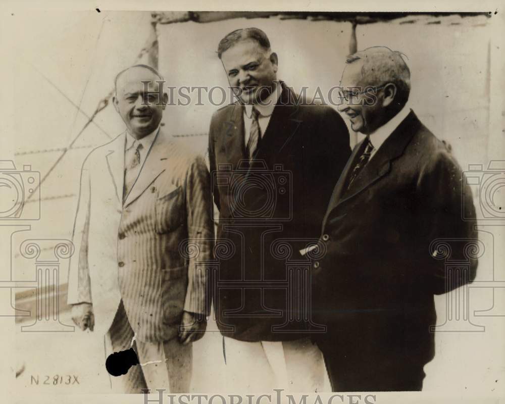 1929 Press Photo President Herbert Hoover Meets with Officials in South America- Historic Images