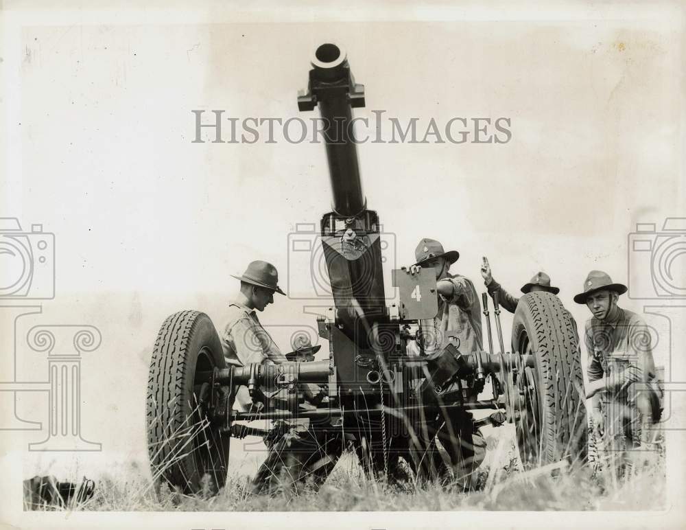 1935 Press Photo Binghamton National Guard Trains in Army Maneuvers, Pine Camp- Historic Images