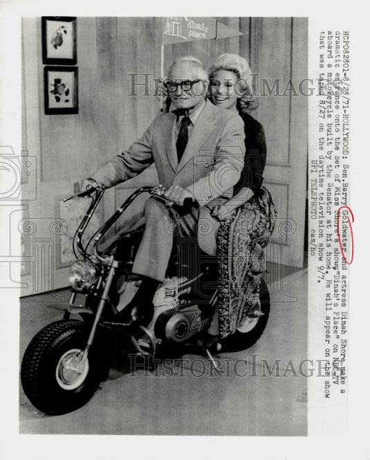 1971 Press Photo Senator Barry Goldwater and Dinah Shore on "Dinah's Place"- Historic Images