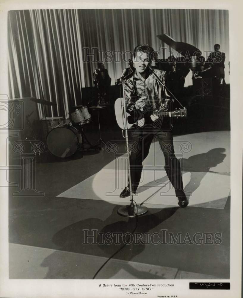 Press Photo Actor Tommy Sands in Film &quot;Sing Boy Sing&quot; - kfx18620- Historic Images