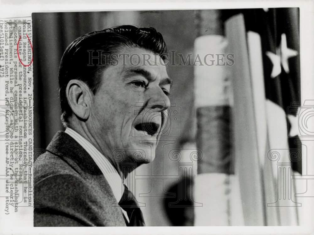 1975 Press Photo Presidential Candidate Ronald Reagan, Washington - kfx21266- Historic Images