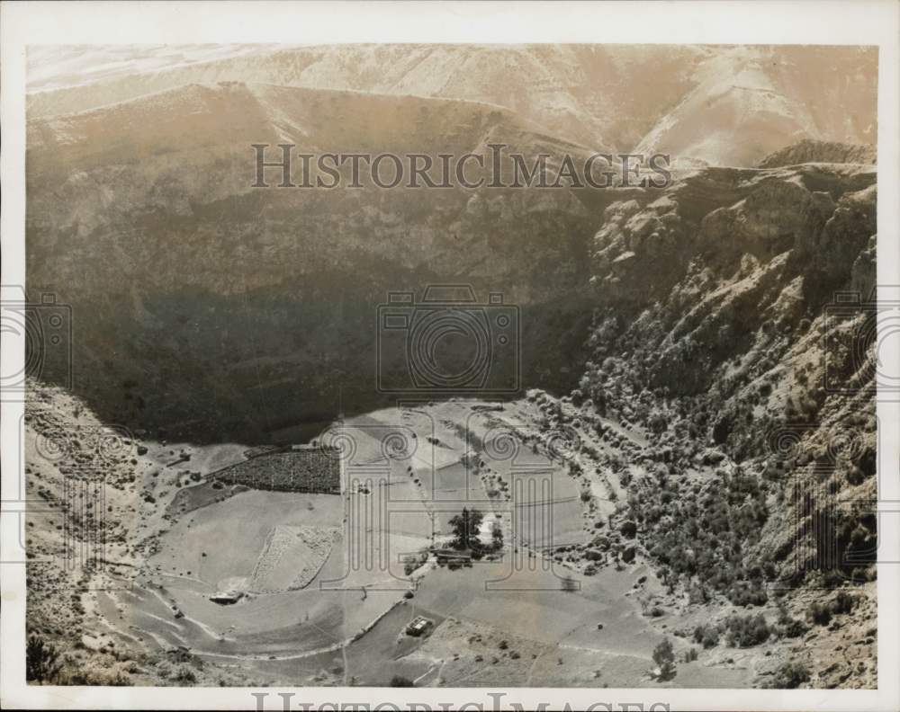 1958 Press Photo Aerial View of Farm in Las Palmas, Grand Canary Island, Spain- Historic Images