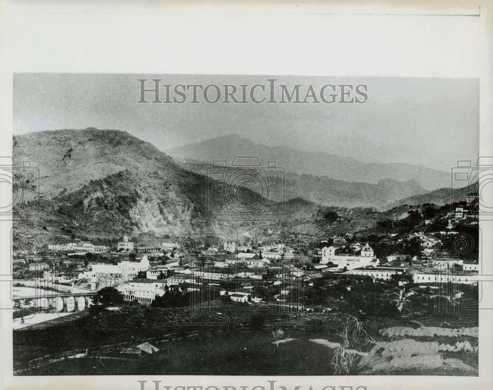 1959 Press Photo Aerial View of the City of Tegucigalpa, Honduras - kfx25794- Historic Images