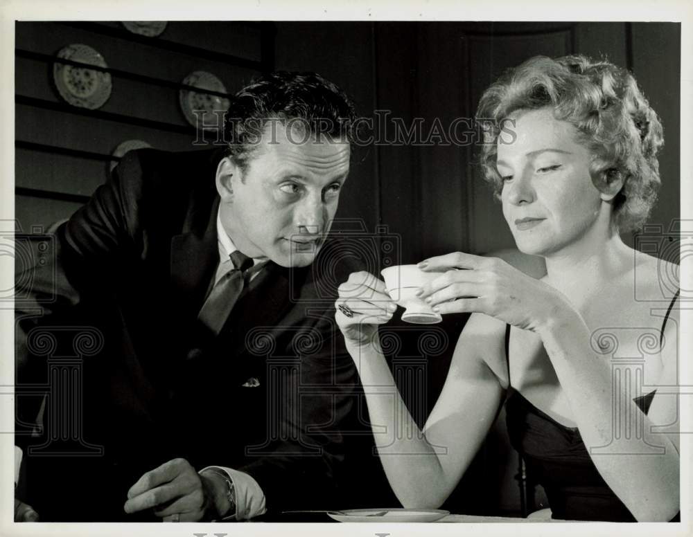 1959 Press Photo Geraldine Page and George C. Scott, Television Movie Actors- Historic Images