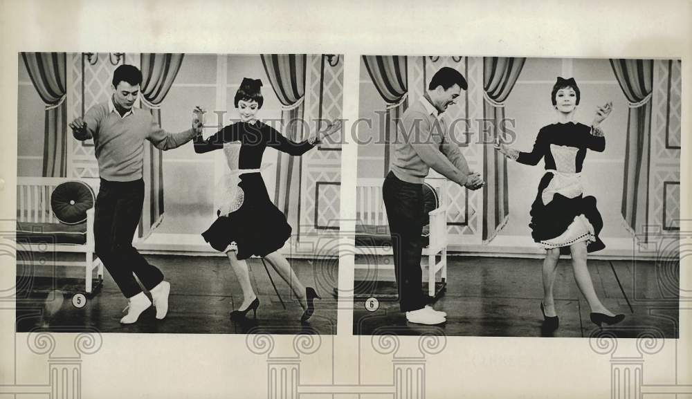 1963 Press Photo Man and woman dancing in two photographs - kfx27785- Historic Images