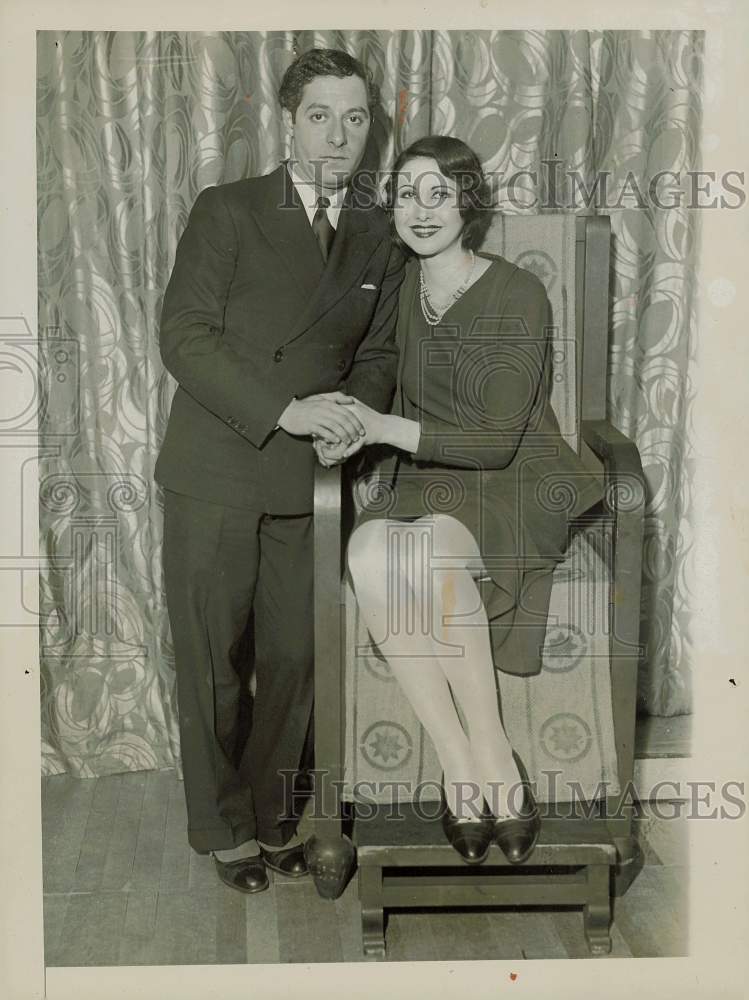 1930 Press Photo Barbara Synder and George Jessel at the Picardy Club- Historic Images