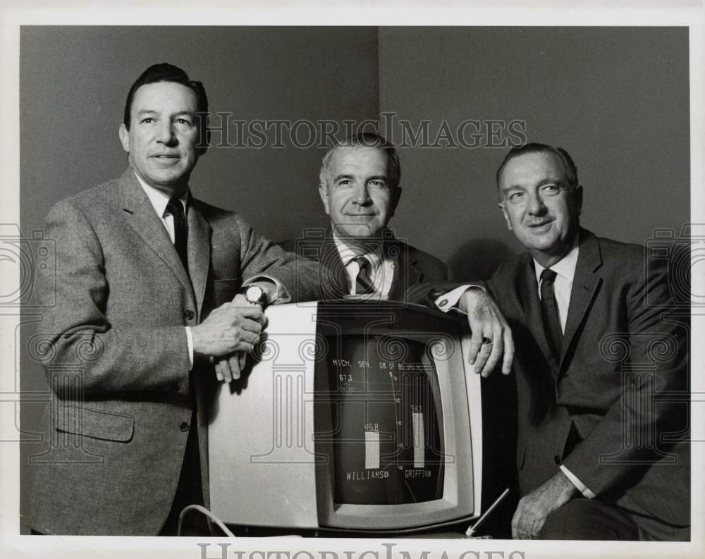 1966 Press Photo Mike Wallace, Harry Reasoner, Walter Cronkite of CBS- Historic Images