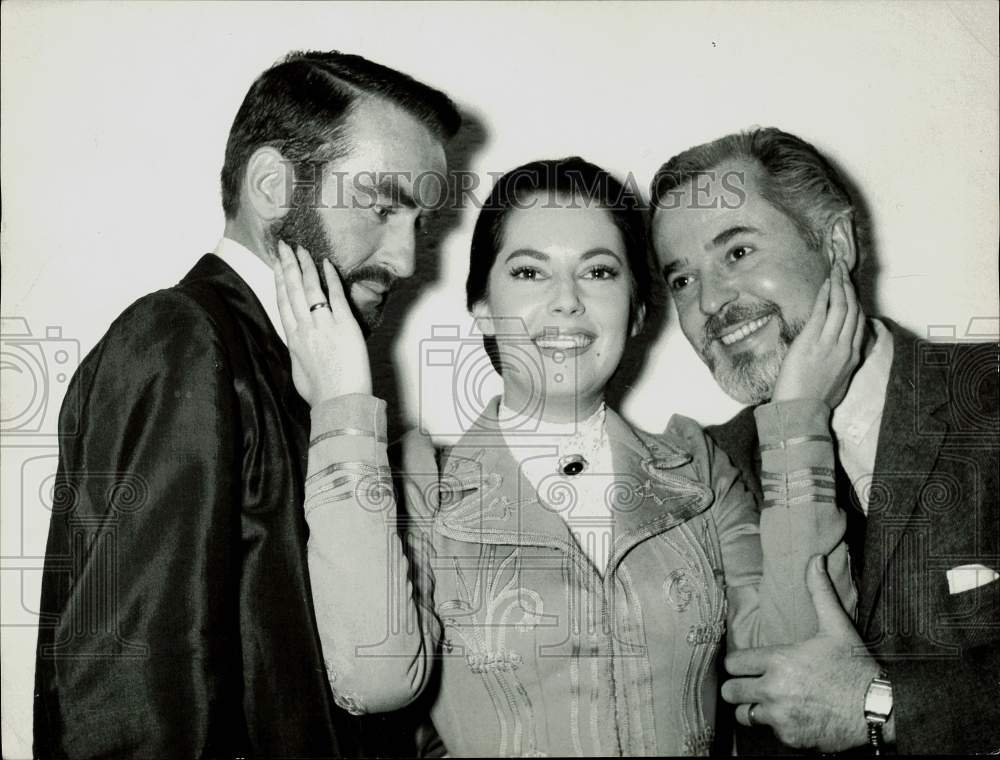 Press Photo Actors Montgomery Clift, Susan Kohner, Larry Parks of &quot;Freud&quot; Film- Historic Images