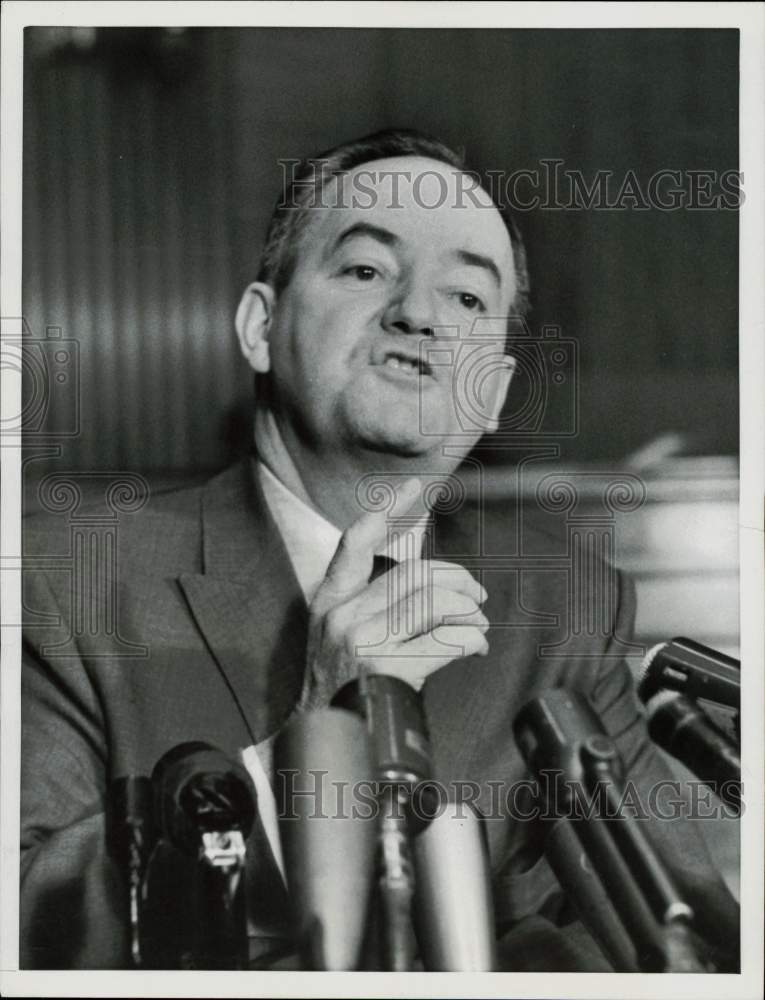 1959 Press Photo Sen. Hubert Humphrey announces his presidential candidacy, D.C.- Historic Images