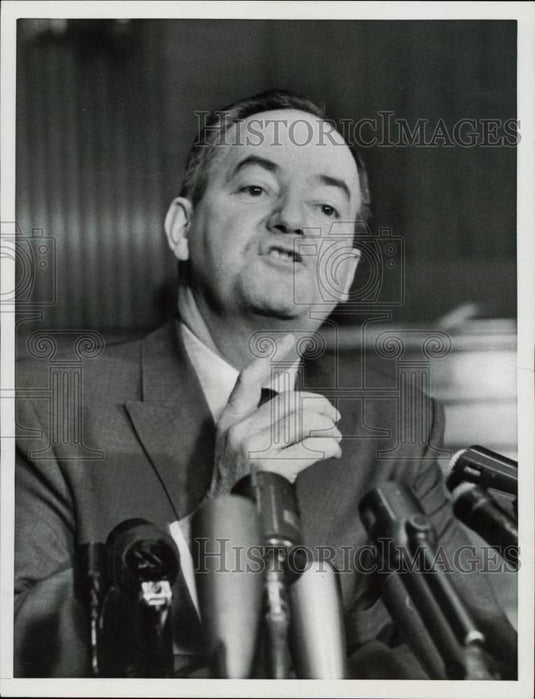 1959 Press Photo Sen. Hubert Humphrey announces his presidential candidacy, D.C.- Historic Images