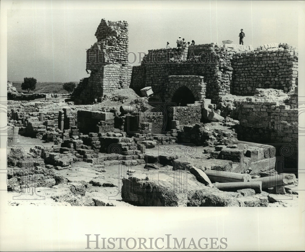 Press Photo Ruins at Main Gate of Caesarea, Israel - lfx02297- Historic Images