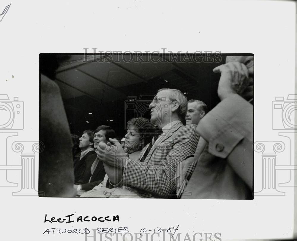 1984 Press Photo Lee Iacocca at Detroit World Series game - lra03586- Historic Images